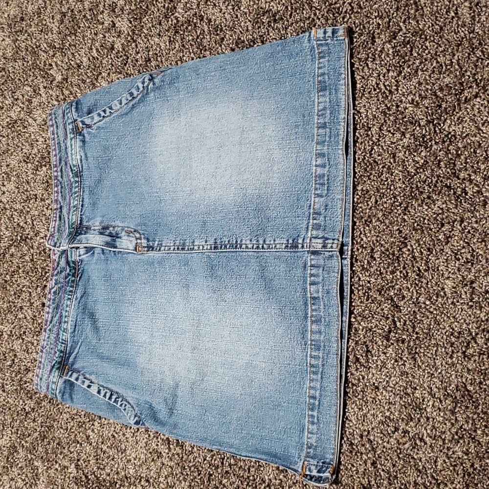Lilly Pulitzer "Emily" Denim Skirt w/ Ribbon Detailed Pockets Women's Size 4